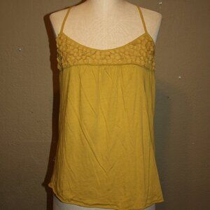 NWT J.CREW LOOSE FIT HALTER TANK TOP GREEN COTTON WITH EMBELLISHMENT - SMALL 2 4